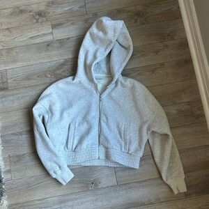 Abercrombie and Fitch Oversized Cropped Zip Up Hoodie